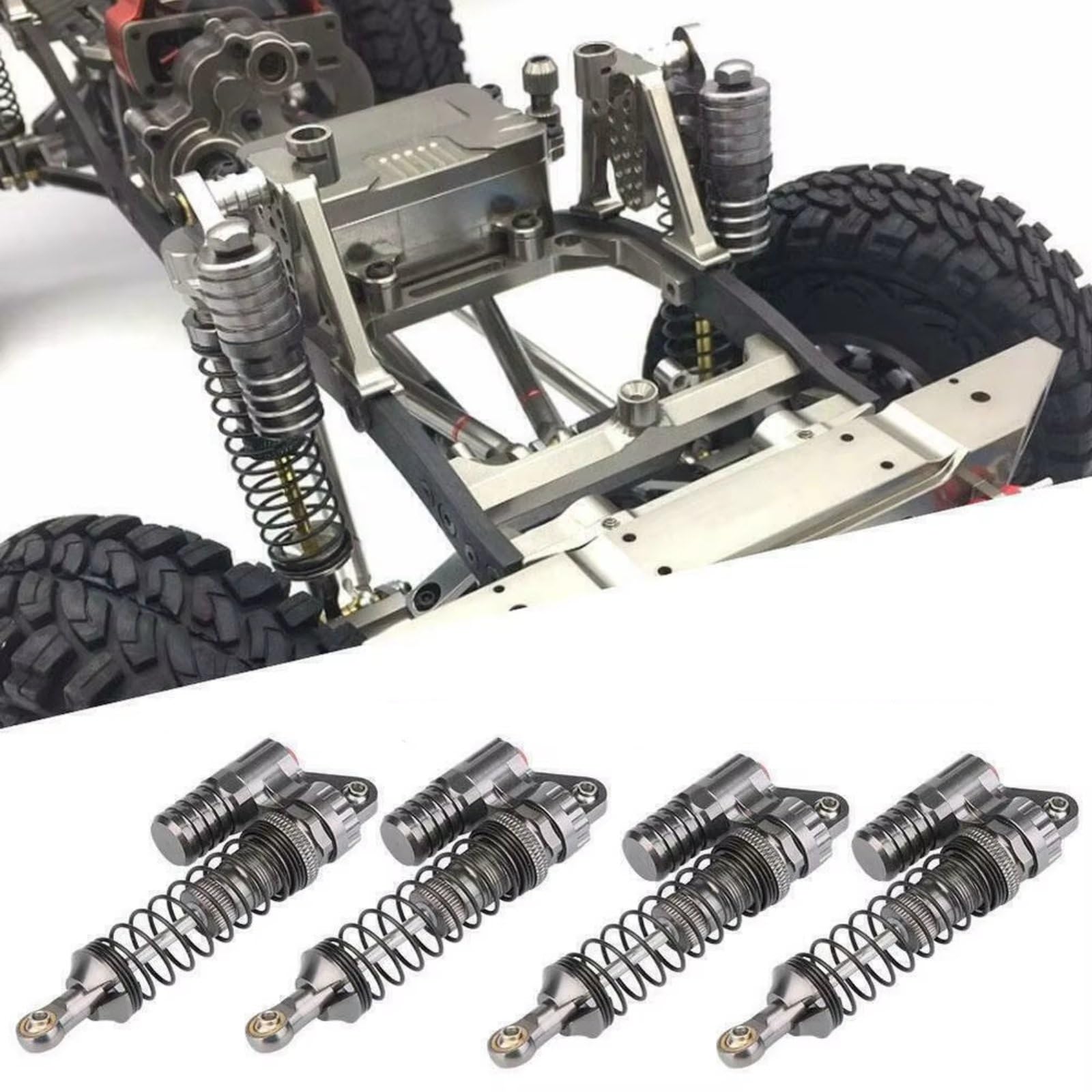 D'Amortisseur Rc Compatible avec SCX10 pour TRX4 D90 90046 pour Axial 1/10 1/8 Pièces De Mise À Niveau pour Chenilles Radiocommandées Accessoires 4 Amortisseurs De 100 Mm