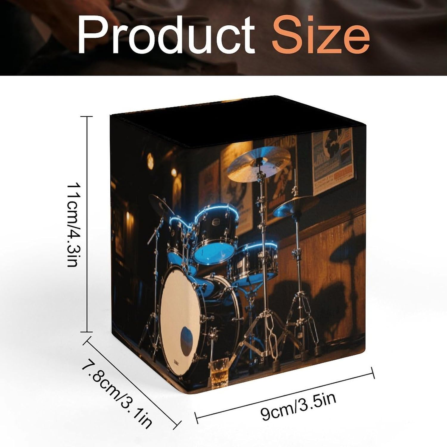 PU Leather Desk Cool Drum Pen Holder Compact Scratchproof image 2