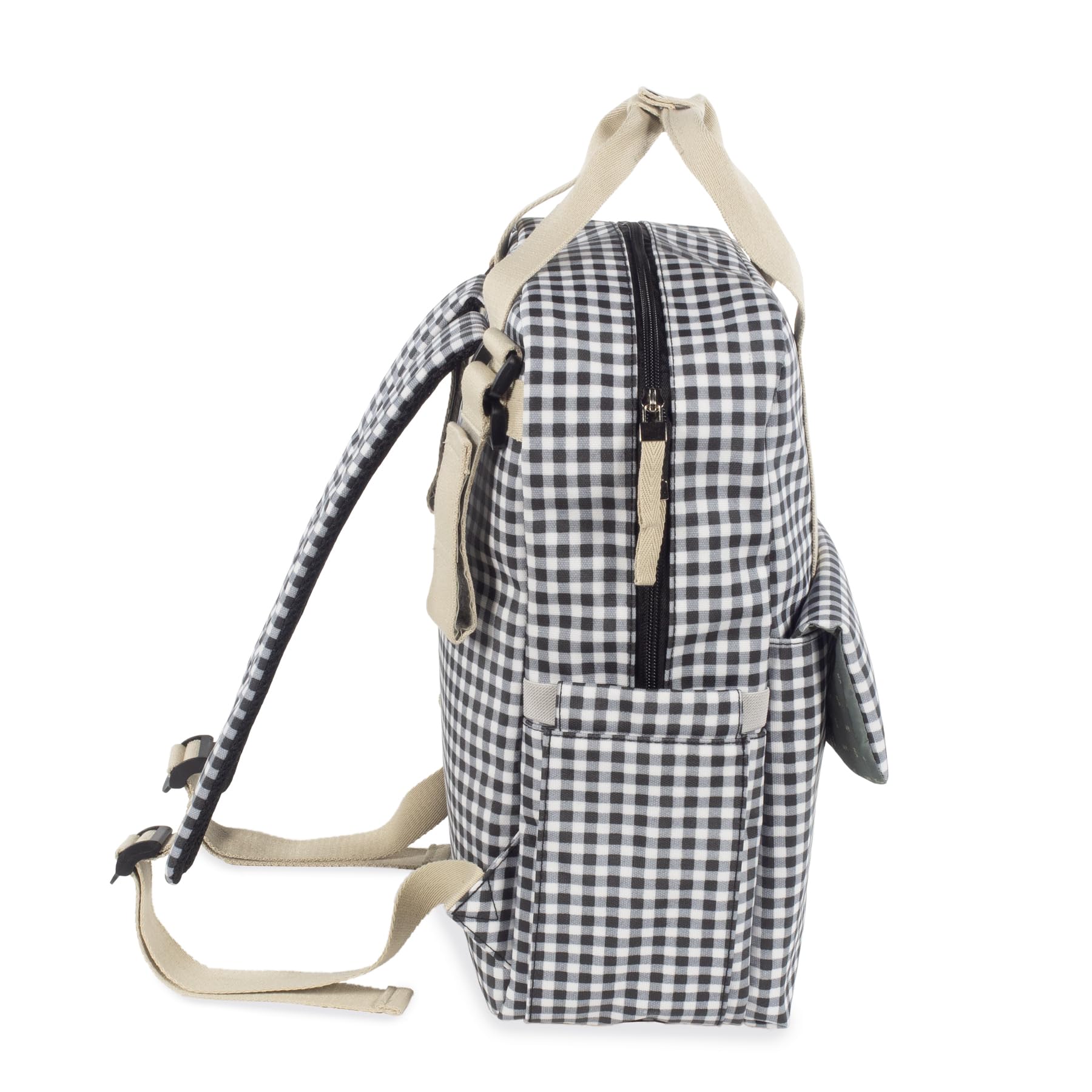 Borsa zaino I Love Vichy per passeggino, nero, 37x28x12 cm