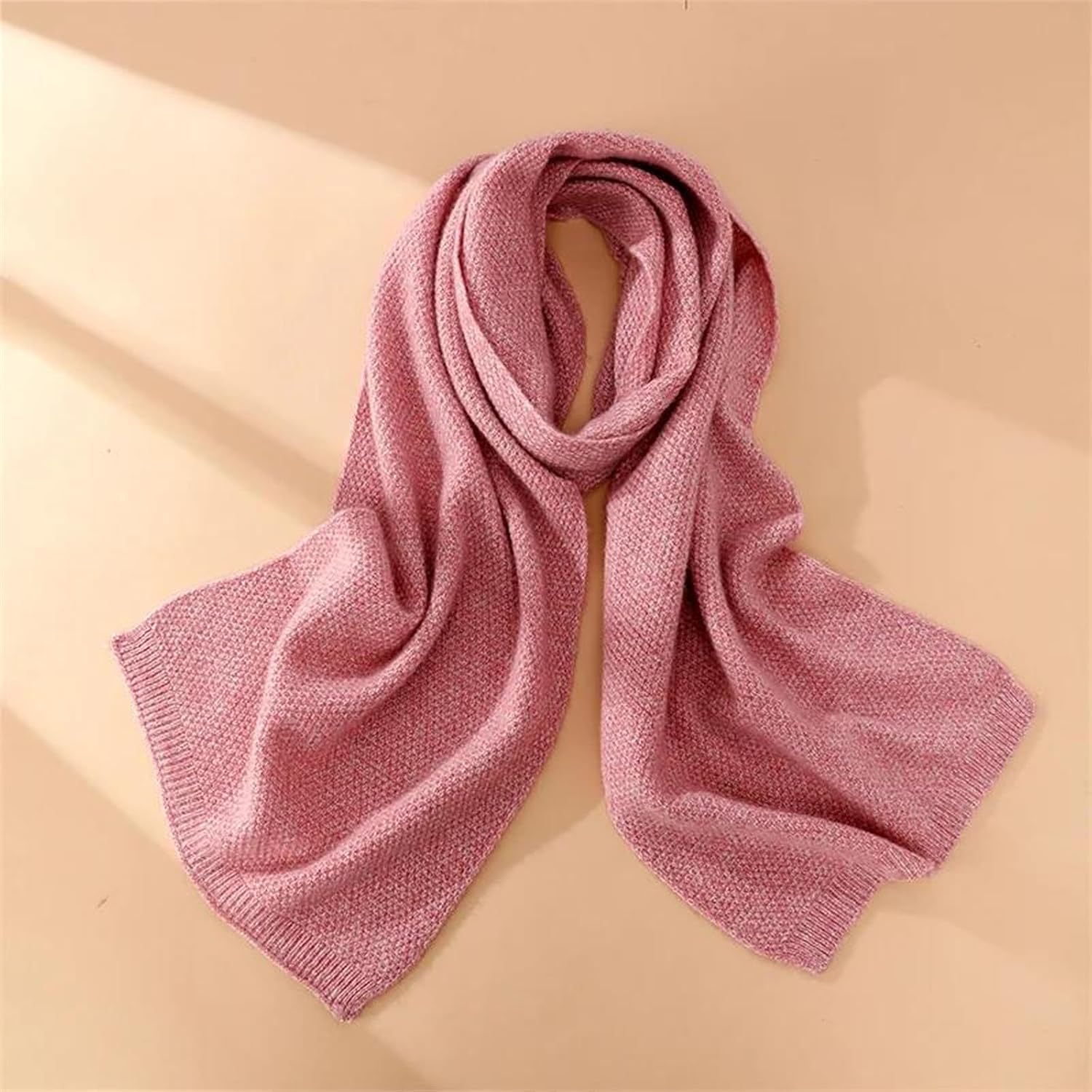 Women's Long Colored Cashmere Knit Scarf Thickened Wrap Shawl For Soft Layering Comfort