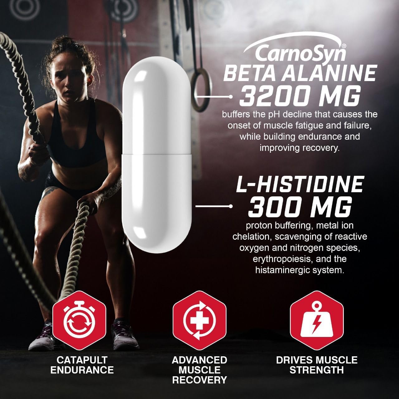 ProLab Nutrition Beta Alanine Extreme with Carnosyn, 3200mg High Potency, Boosts Workout Endurance & Delays Fatigue (240 Caps)