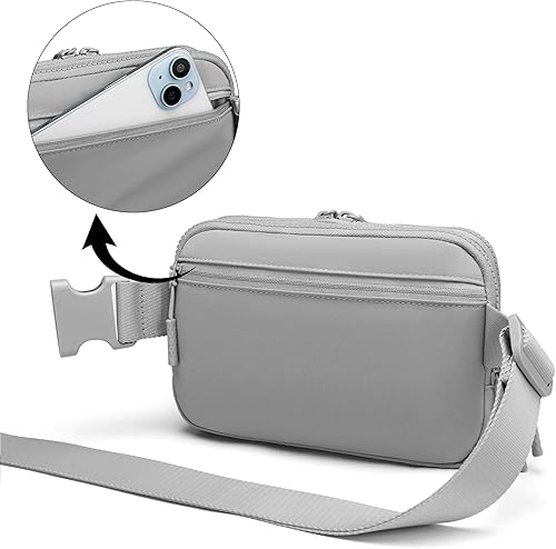 Miniatura 4 de Talla grande - Mini bolso para cinturón - Correa extra larga de 70 pulgadas - Doble compartimento - Correa extendida - Riñonera para mujer