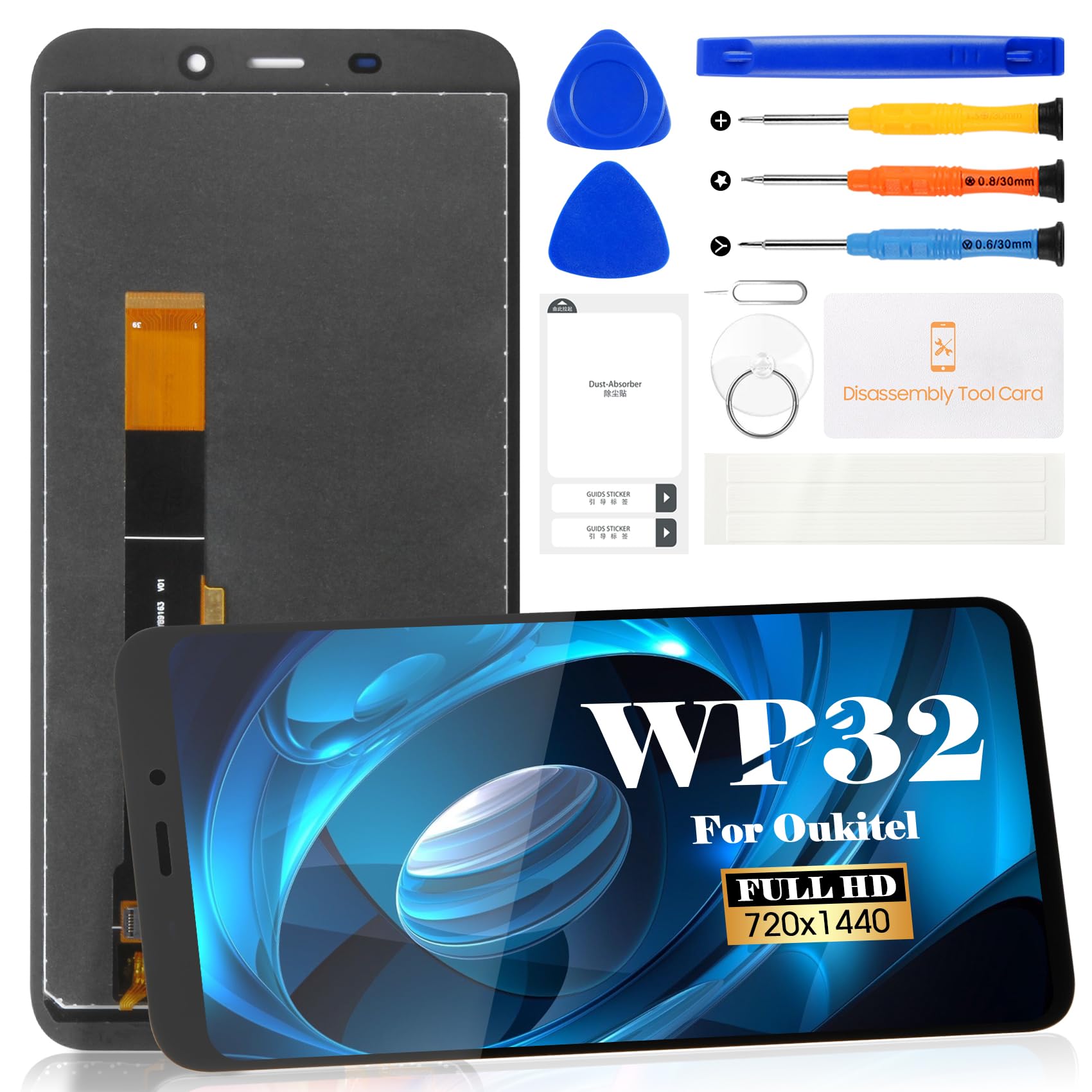 Dla Oukitel WP32 wyświetlacz LCD do Oukitel WP32 zamiennik ekranu dotykowego digitizera zestawy naprawcze (czarny, bez ramki)