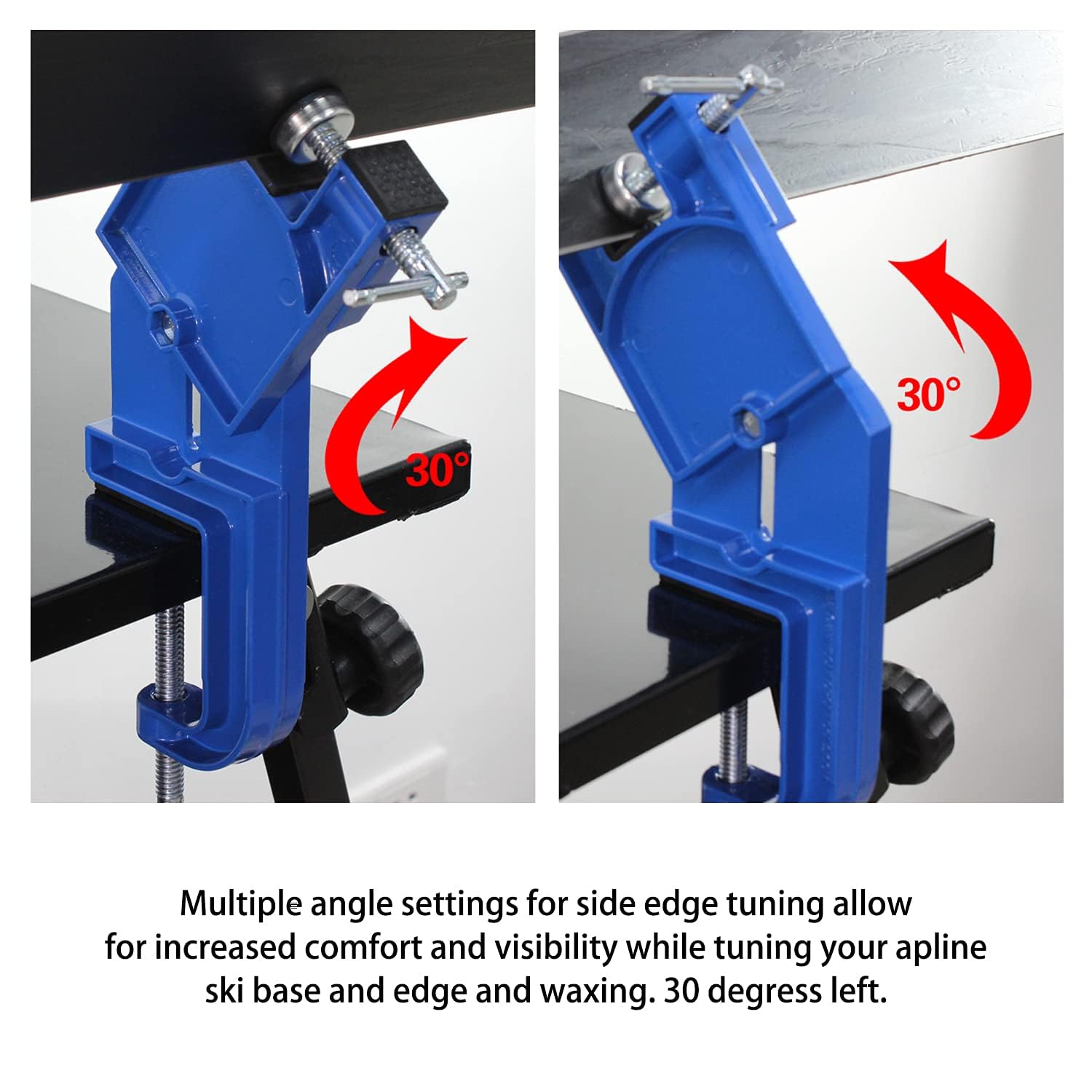 Xcman, morsa per la personalizzazione e la lucidatura degli sci, in metallo, con altezza e angolazione regolabili, resistente e stabile