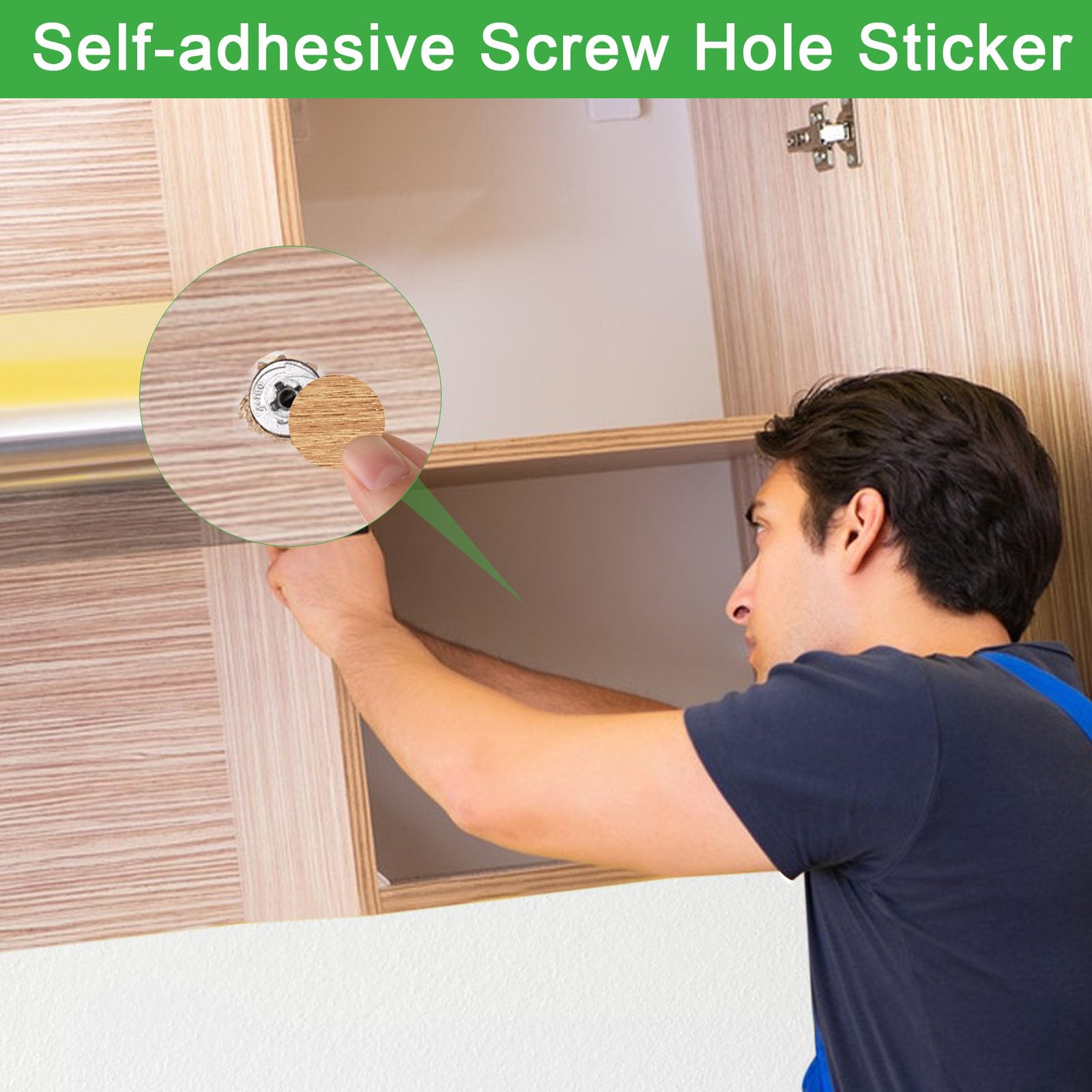 Tappi Coprivite Adesivi 21mm - 216 Pezzi, Texture Rovere Chiaro, Per Mobili E Riparazioni