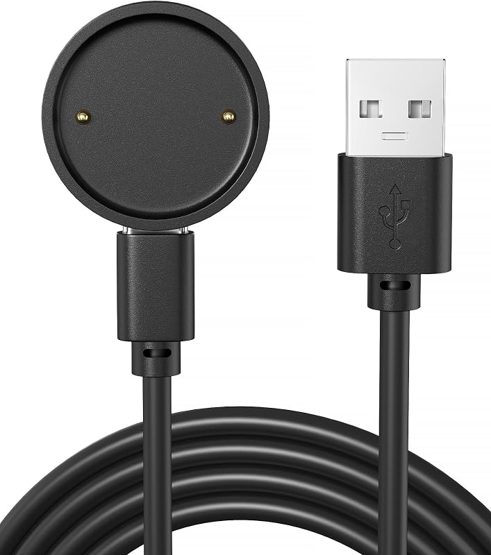 Sinoacc for Amazfit Bip 6,Active 2 Watch Replacement Charger | Fast Charge, Built-in Protection, Detachable and Portable, 3.3ft USB C Cable