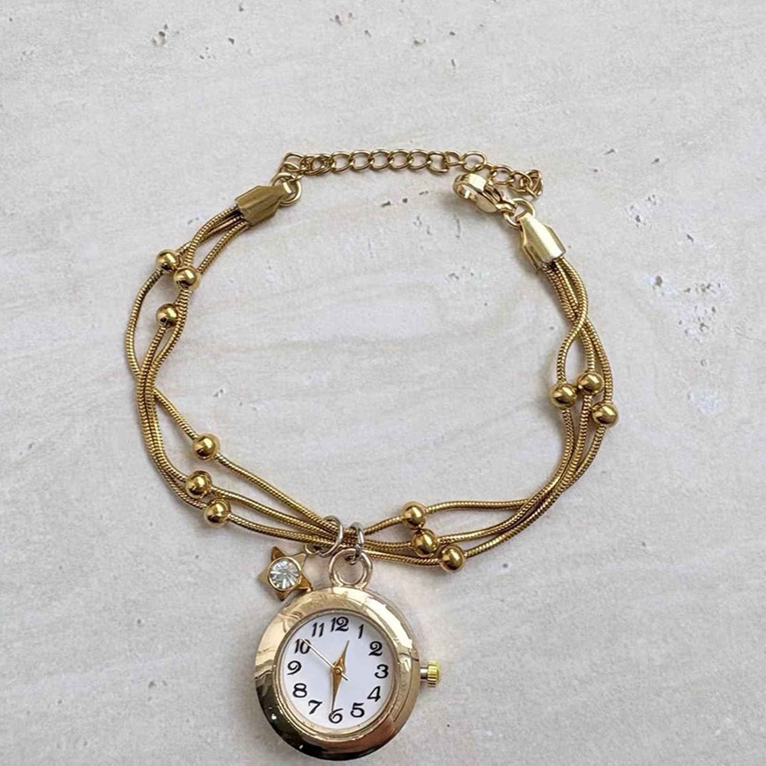 Adjustable Vintage Inspired Fringe Watch Bracelet With Detachable Chain For Women Elegant Jewelry