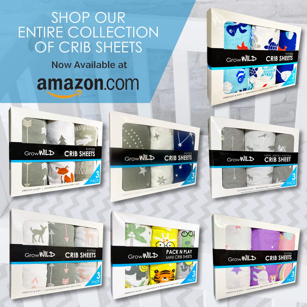 GROW WILD Changing Pad Cover 3 Pack | Soft & Stretchy Jersey Cotton | Baby Changing Table Pad Cover | Diaper Changing Pad Covers for Girls or Boys | Wipeable Sheets | White Red Blue Turtle Whale Ocean : Baby