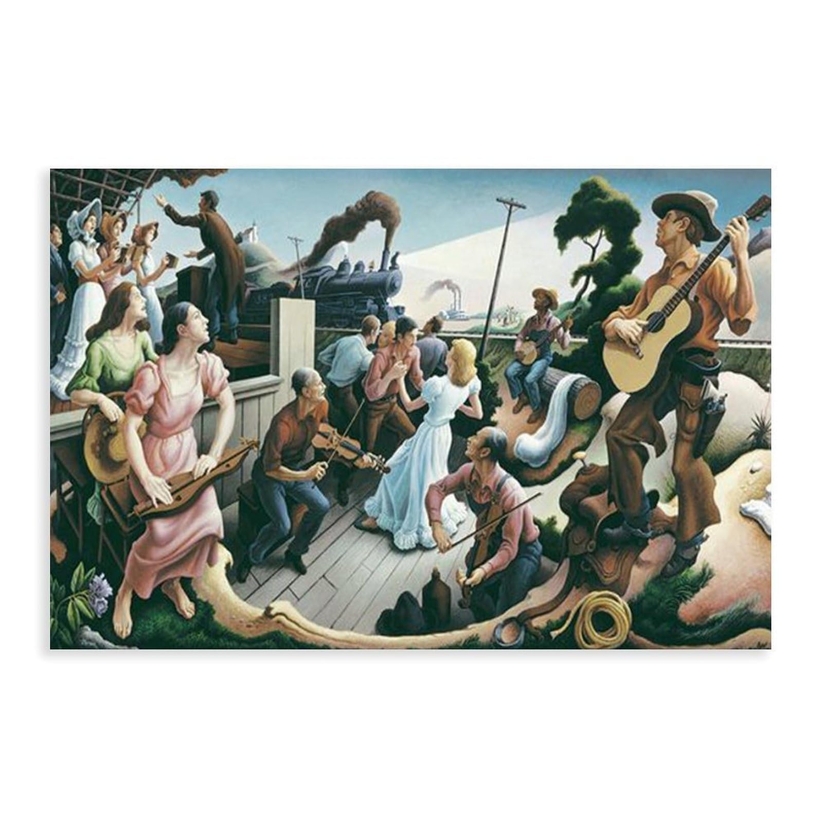 WCYB The Sources of Country Music di Thomas Hart Benton Poster stampe su tela Deco Dipinti Wall Art Unframe 61 cm L x 91,4 cm W