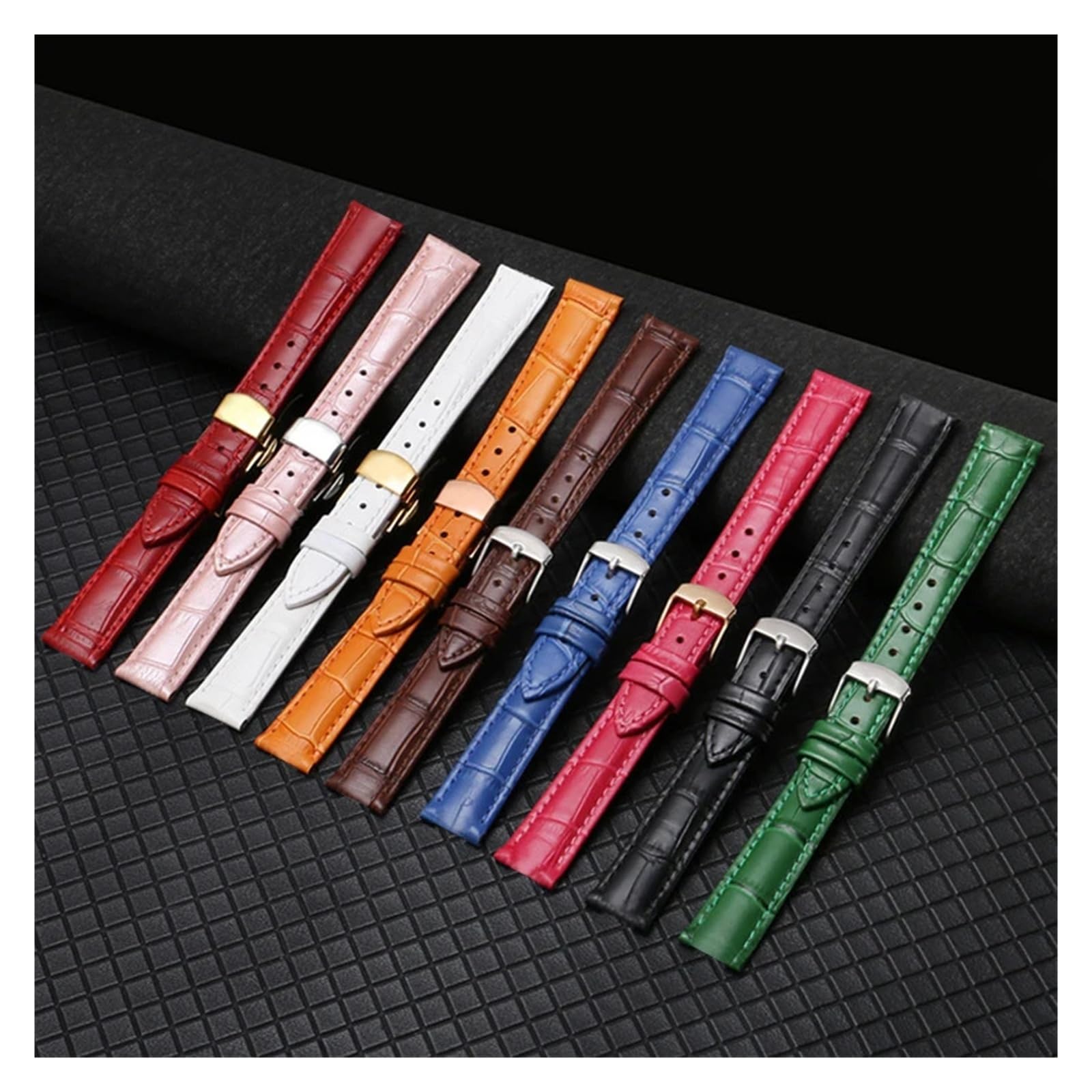 LUGEMA Bracelet De Montre En Cuir Véritable For Homme Et Femme, Boucle Aiguille, Chaîne Papillon