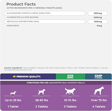 Hip and Joint Anti Inflammatory for Dogs Bundle - Joint Support, with BioPerine, Turmeric, Glucosamine, MSM, Chondroitin & Manganese