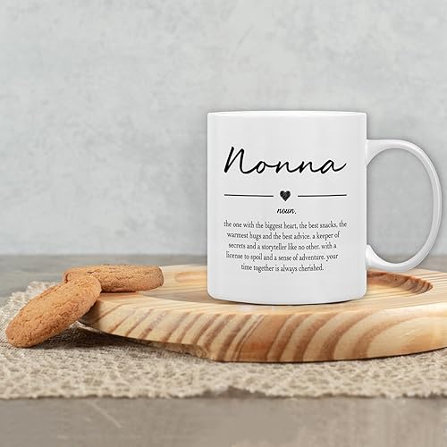 Vista 110 de QASHWEY Taza de café con definición de niñera, regalo de cumpleaños para nieta, nieta, nieto, regalo de la mejor abuela y niñera, taza de cerámica