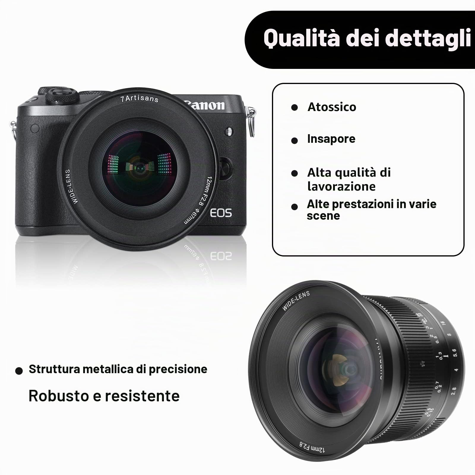 12mm F2.8 Full Frame 122.5° Ultra Wide Angle Manual Focus Prime Mirrorless Camera Lens Fit for Sony E Mount - .US