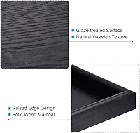 Vista 3 de PATIKIL Bandeja de madera para servir de 9 x 6 pulgadas, base exterior, bandeja decorativa rectangular para decoración del hogar, mesa de cocina