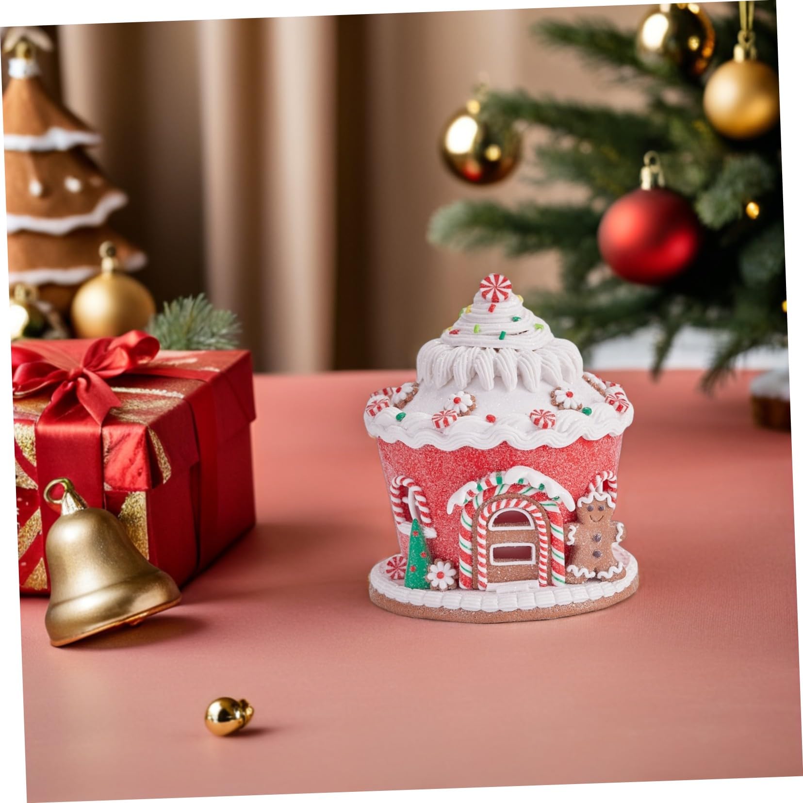 ULTECHNOVO Décoration de Noël Résine Château Artisanal pour Centre de Table Décoration Intérieure Suspendue pour Maison et Sapin