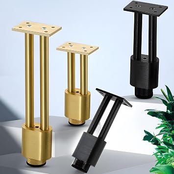 4PCS Adjustable Aluminum Alloy Furniture Support Legs - 3.15-11.8 Inch Replacement Legs for Sofa, Cabinet, Bed, and MoreBlack,20cm/7.87inch