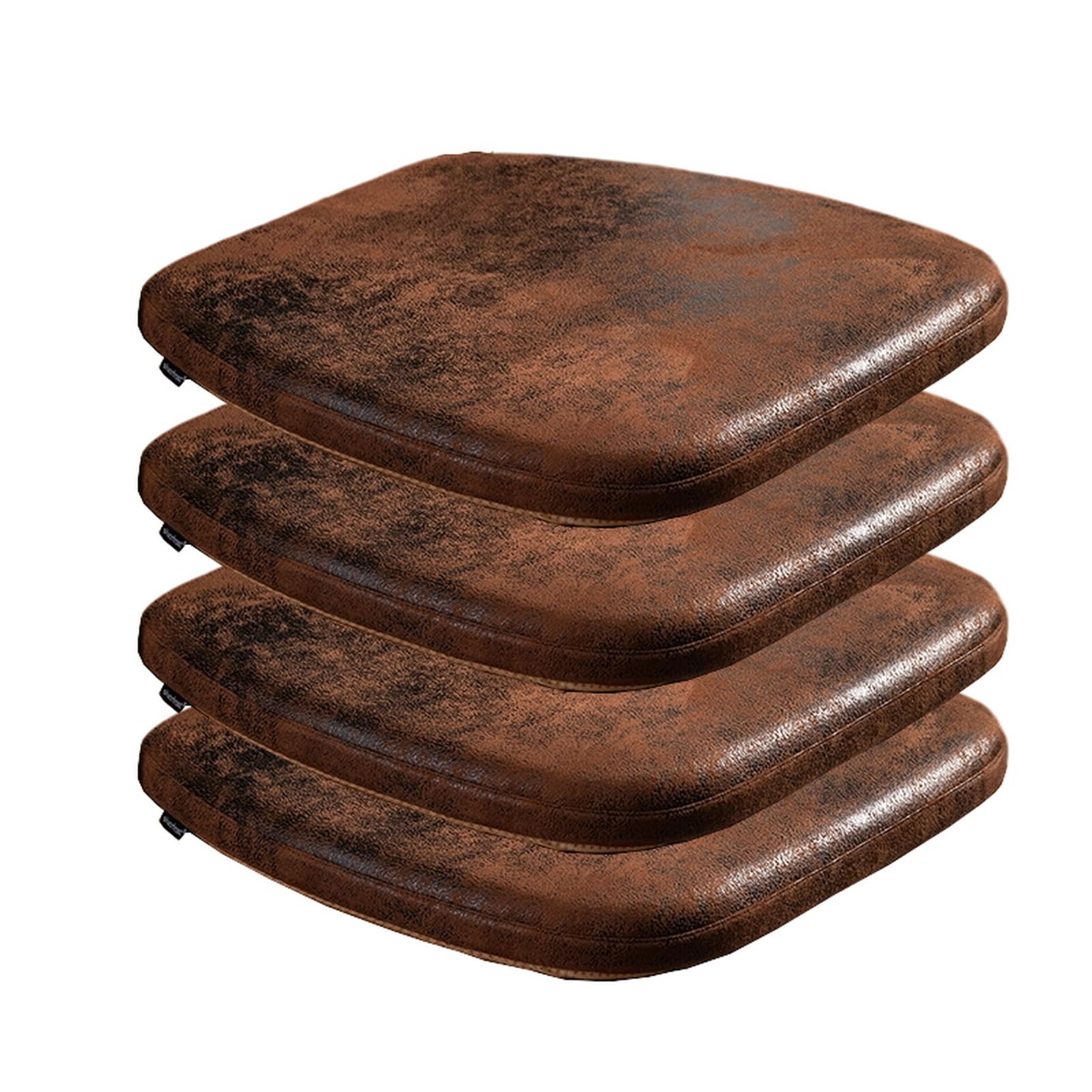 Coussin de chaise lot de 4 en mousse mémoire U-Sd daim rétro marron 37x36x4 cm