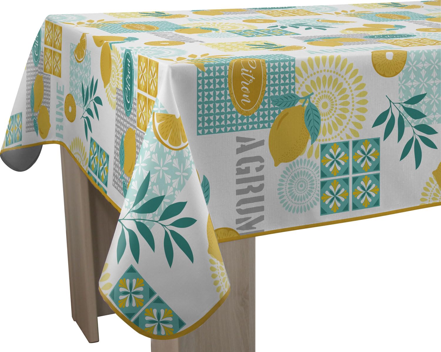 Le linge de Jules Stain Resistant Tablecloth Lemon Rectangle 150cm x 200cm