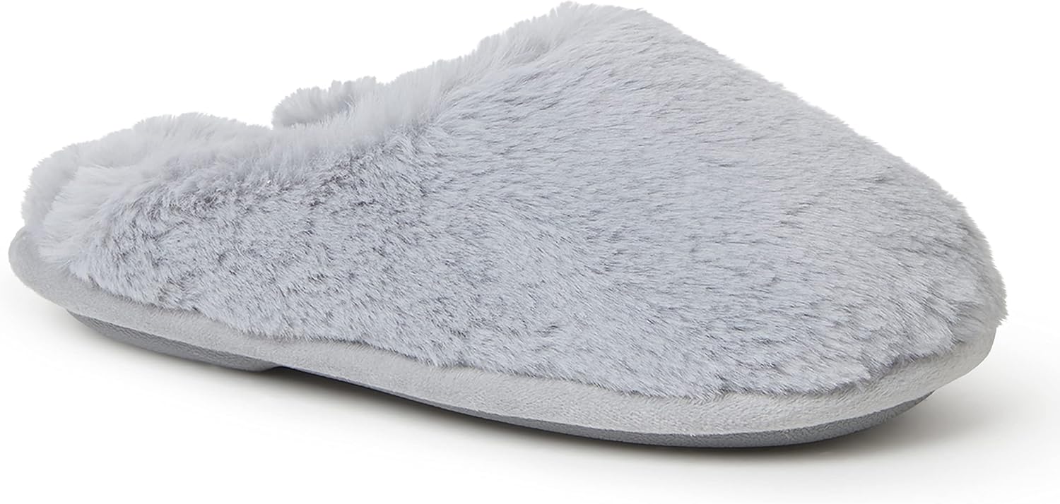 Dearfoams Kids Washable Brin Pile Scuff Slipper, Sleet, US 7-8 Unisex Toddler