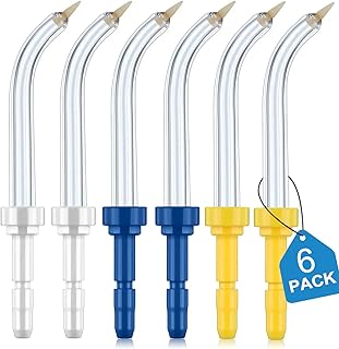 Flosser Replacement Tips for Waterpik Periodontal Tips Dental Water Flosser Tips Replacement Tips for Waterpik Water Flossers (Like WP-100) and Other Brand Oral Irrigators(6 Pieces)