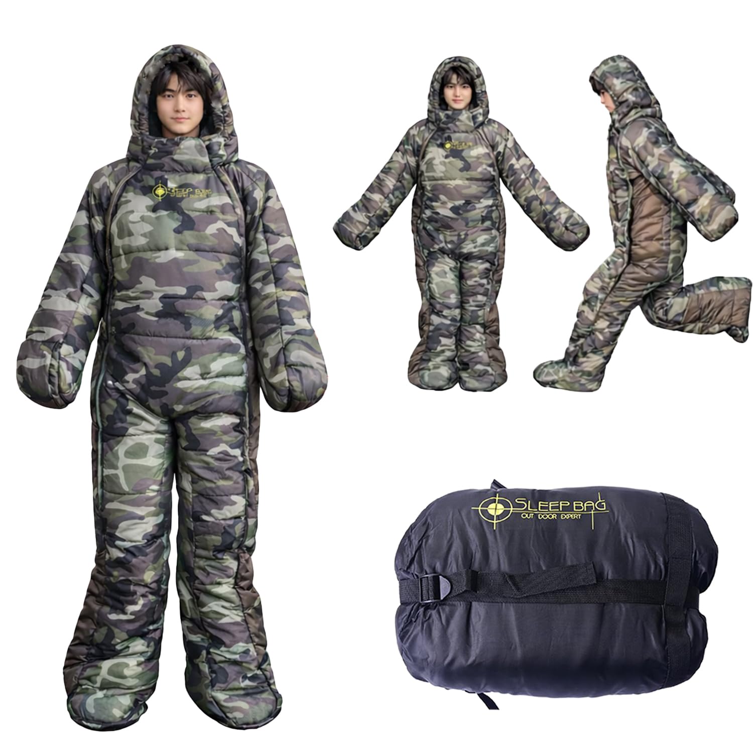 Amazon.co.jp: 着る寝袋 モモンガ型 人型 歩ける寝袋 防災用シュラフ