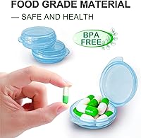 Vista 5 de UHOUSE Pastillero pequeño (paquete de 3), mini organizador diario de píldoras portátil para bolsillo de bolso, pastillero de viaje, contenedor