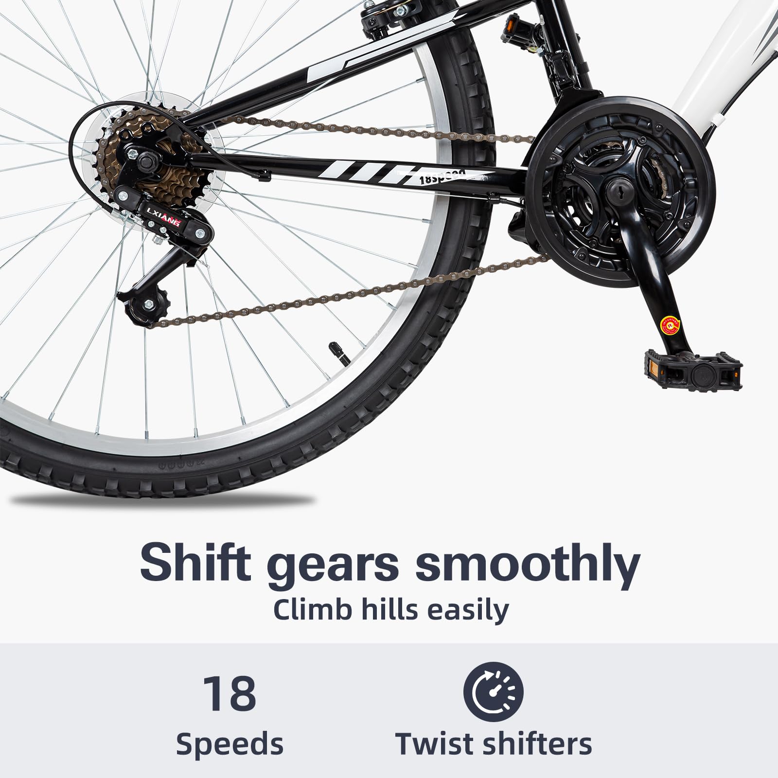 WEIZE Mountain Bike, 26/27.5 inch Outdoor Cycling Bike,18-Speed/High-Carbon Steel/Dual Full Suspension, Adjustable Ergonomic Seat for Men Women Adult, MTB Bicycle with Suspension Fork,Sleek Colors