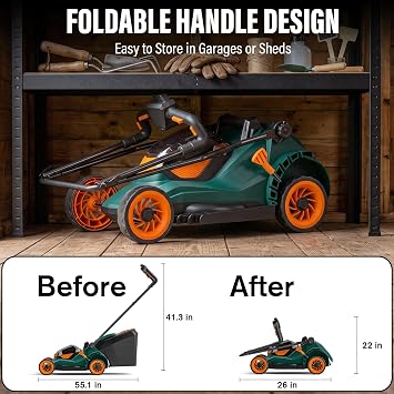 MZK 40V 17-Inch Brushless Lawn Mower, Cordless Push Mower