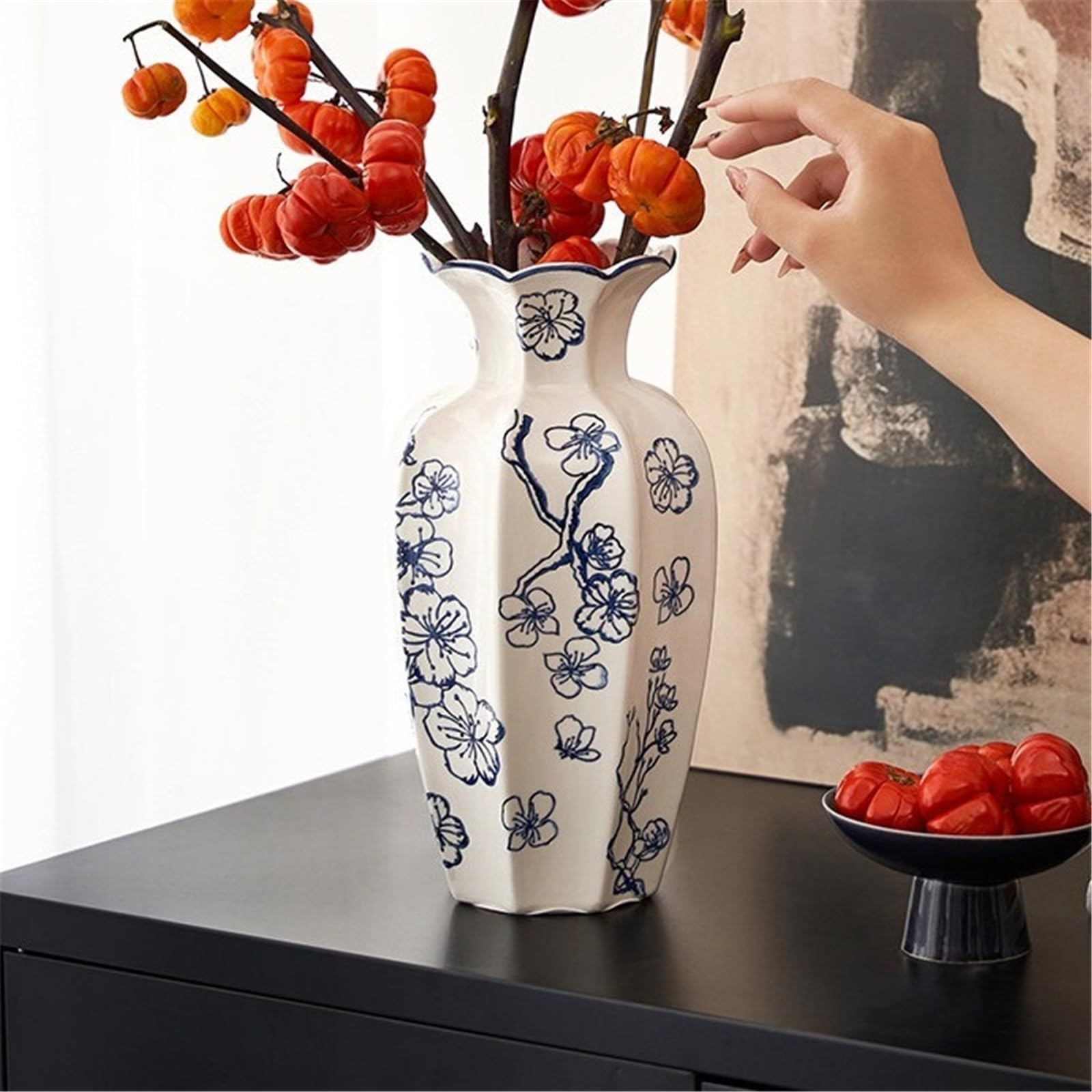 Jarrón para Mesa Jarrón de cerámica decoración salón arreglo Floral