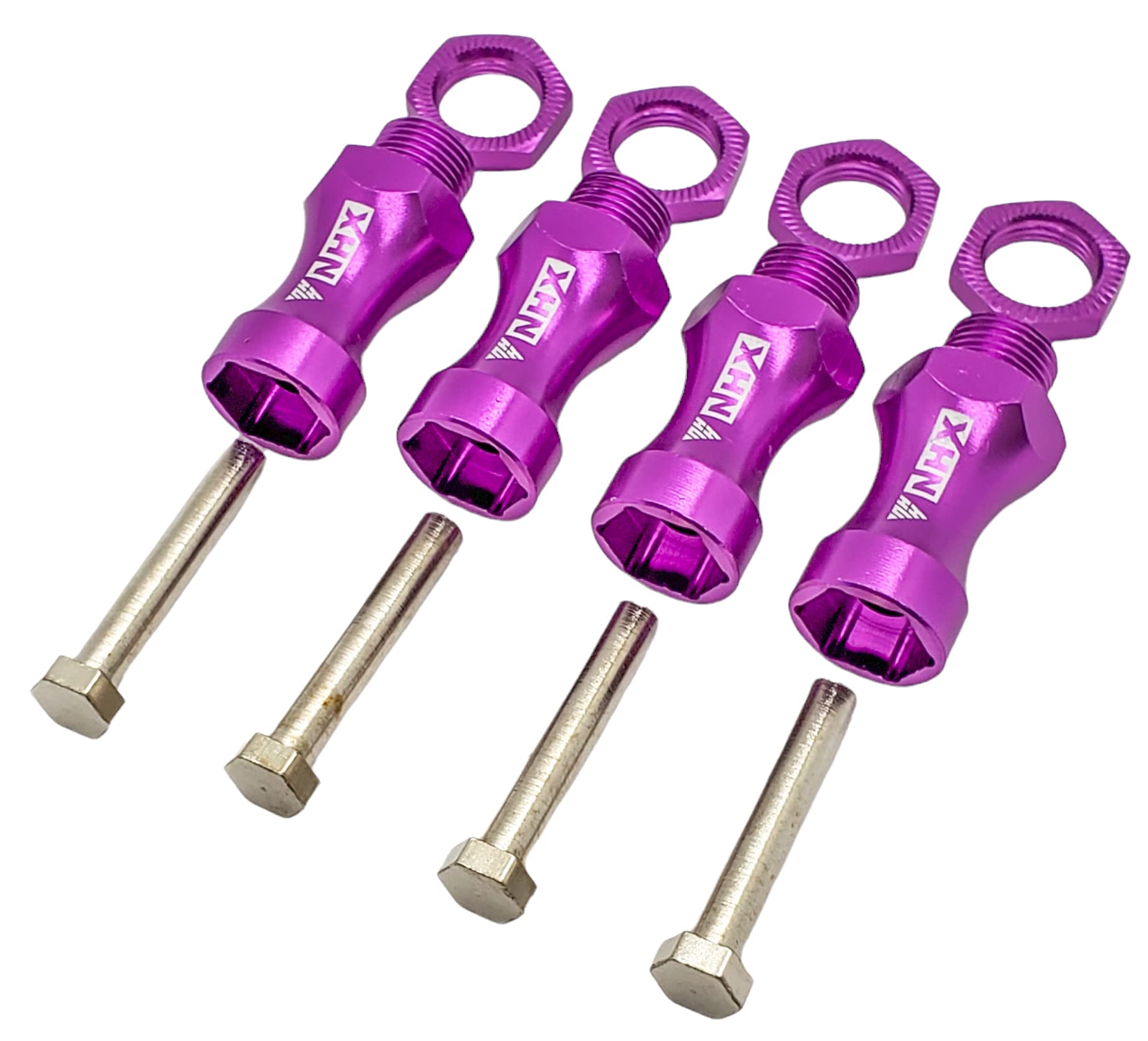 NHX RC Wheel Hex Adaptor 12mm to 17mm (4pc) 30mm Offset Extender- Purple