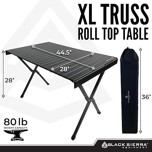 Miniatura 2 de Black Sierra XL - Mesa de camping portátil plegable, mesa ligera para uso en interiores y exteriores, para picnic y fiesta de campo, bolsa de