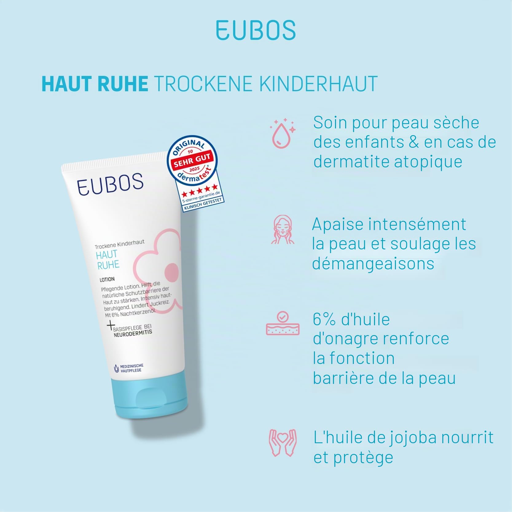 EUBOS Kinder Haut Ruhe Lotion, 125 ml Lotion