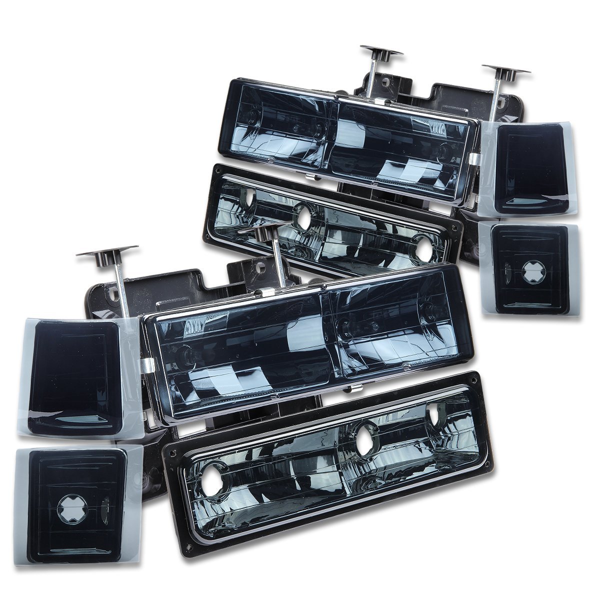 DNA Motoring HL-OH-8P-C1094- Smoke Lens Headlights Replacement For 94-00 C K