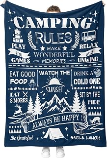 Camping Blanket Gifts for Men Women Kids Teen Boys Girls Birthday Christmas Halloween Easter Dad Husband Boyfriend Friends Throw Blanket 50"x60"