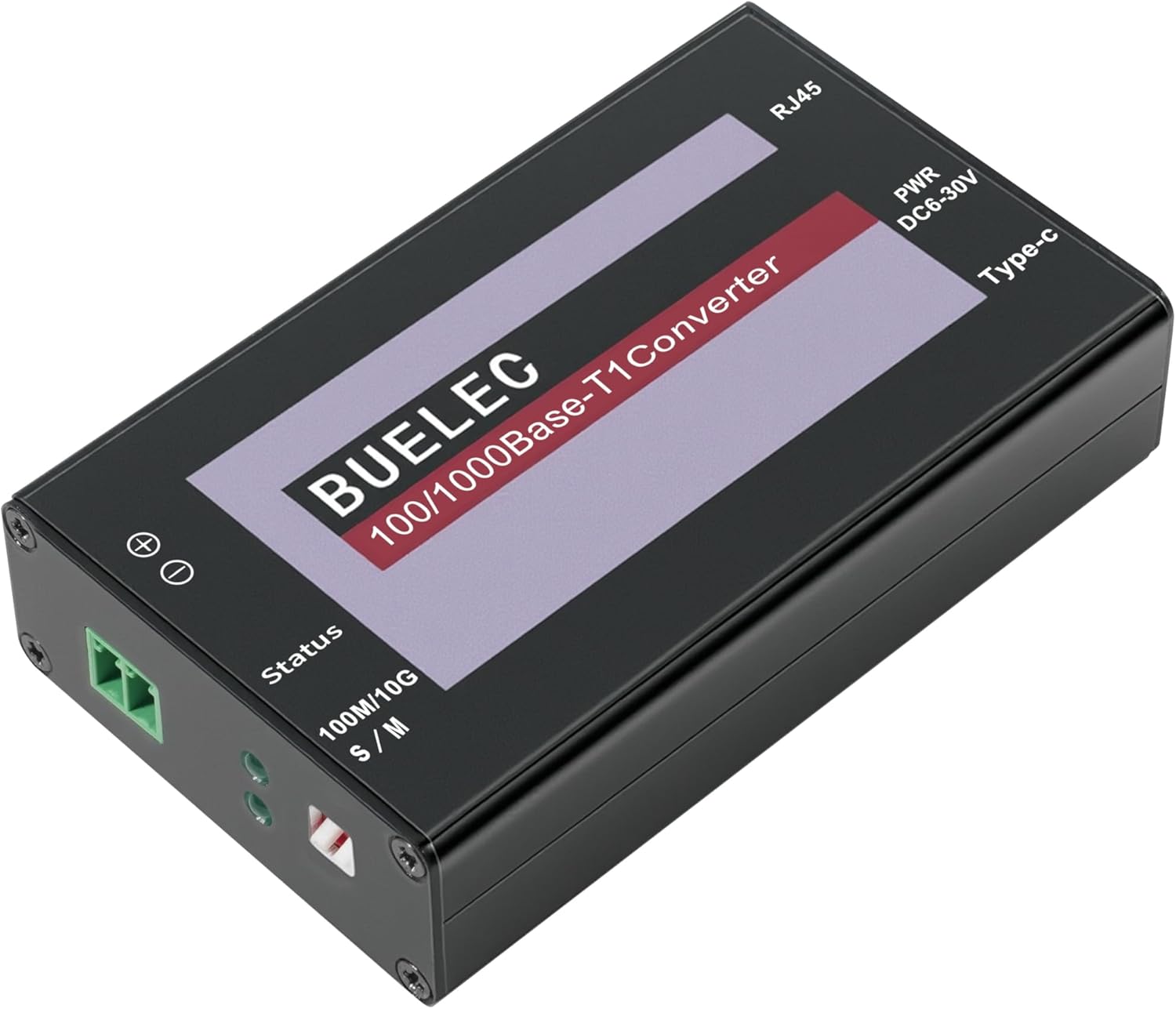 100/1000Base-T1-TX-E Automotive Ethernet Media Converter - 1Gbps T1 to RJ45 Adapter, Marvell 88Q2112 + RTL8211FI, Terminal Block + TE MATEnet/HMTD Adapters, Type-C/DC Power