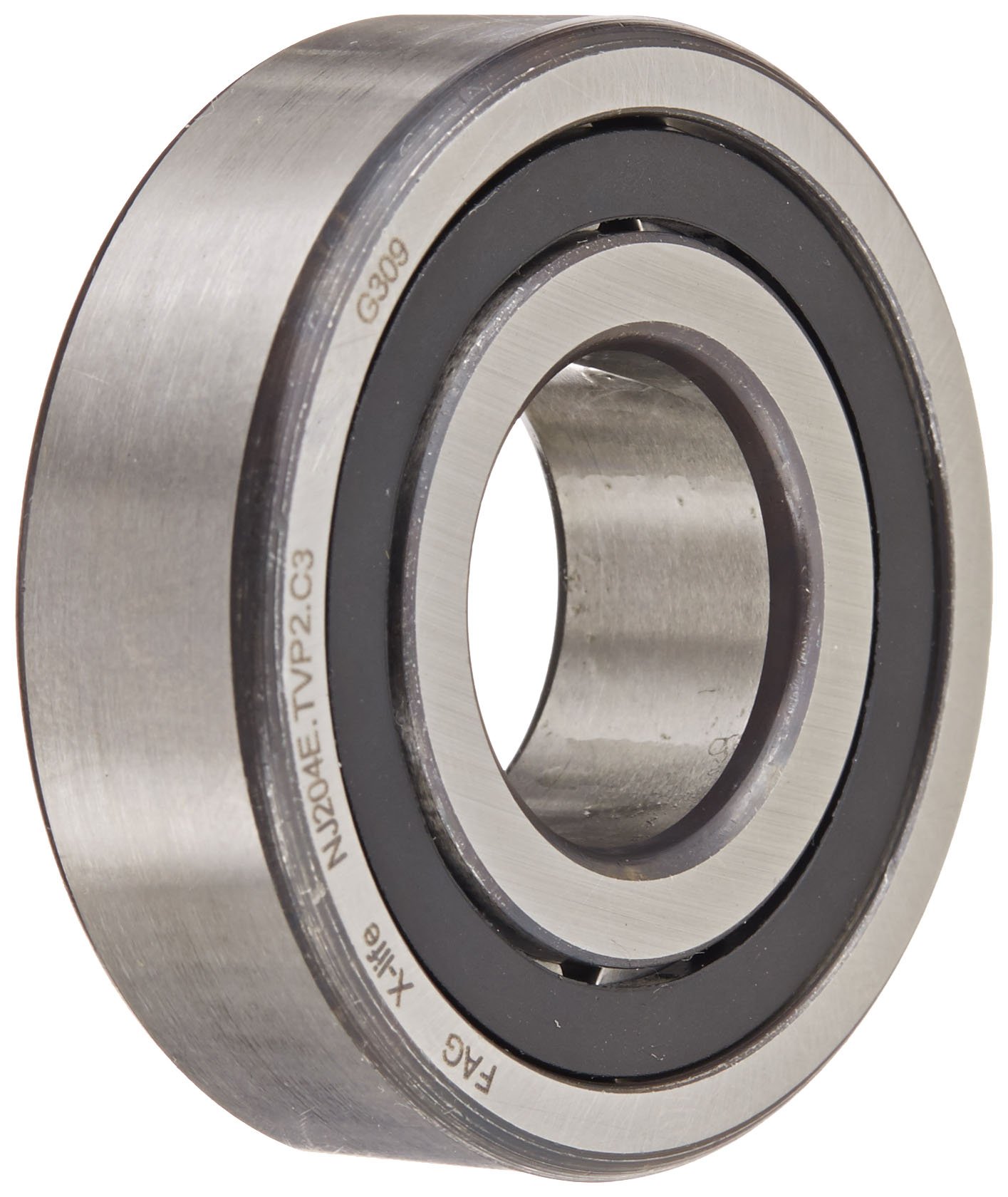 FAG NJ204E-TVP2-C3 Cylindrical Roller Bearing, Single Row, Straight Bore, Removable Inner Ring, Flanged, High Capacity, Polyamide/Nylon Cage, C3 Clearance, Metric, 20mm ID, 47mm OD, 14mm Width