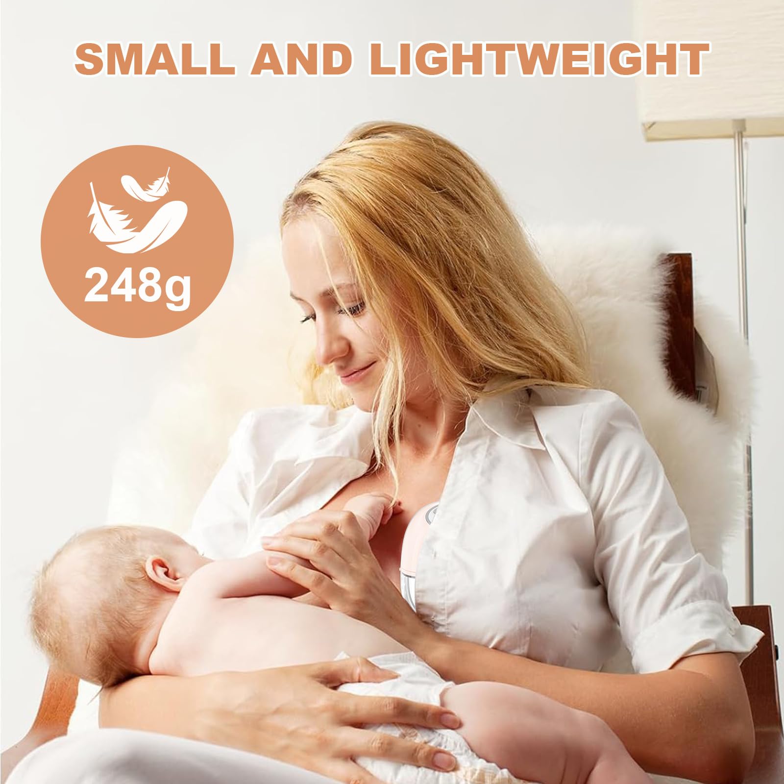 TOPCHANCES Electric Breast Pump,Wearable Hands Free Electric Pump,4 Modes 12 Levels,Portable Lightweight Pump 17/19/21/24mm Comfortable Flange,Leak-Proof and Ultra-Quiet,BPA Free(Pink-2PCS) - Image 3