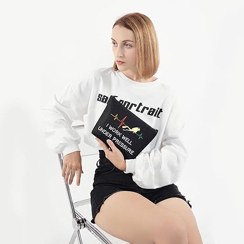 Miniatura 3 de PWHAOO Buceo Bolsa de Cosméticos Buceo Amante de Buceo Regalo Trabajo Bien Bajo Presión Maquillaje Cremallera Bolsa Para Buceo, Trabajo Bien B