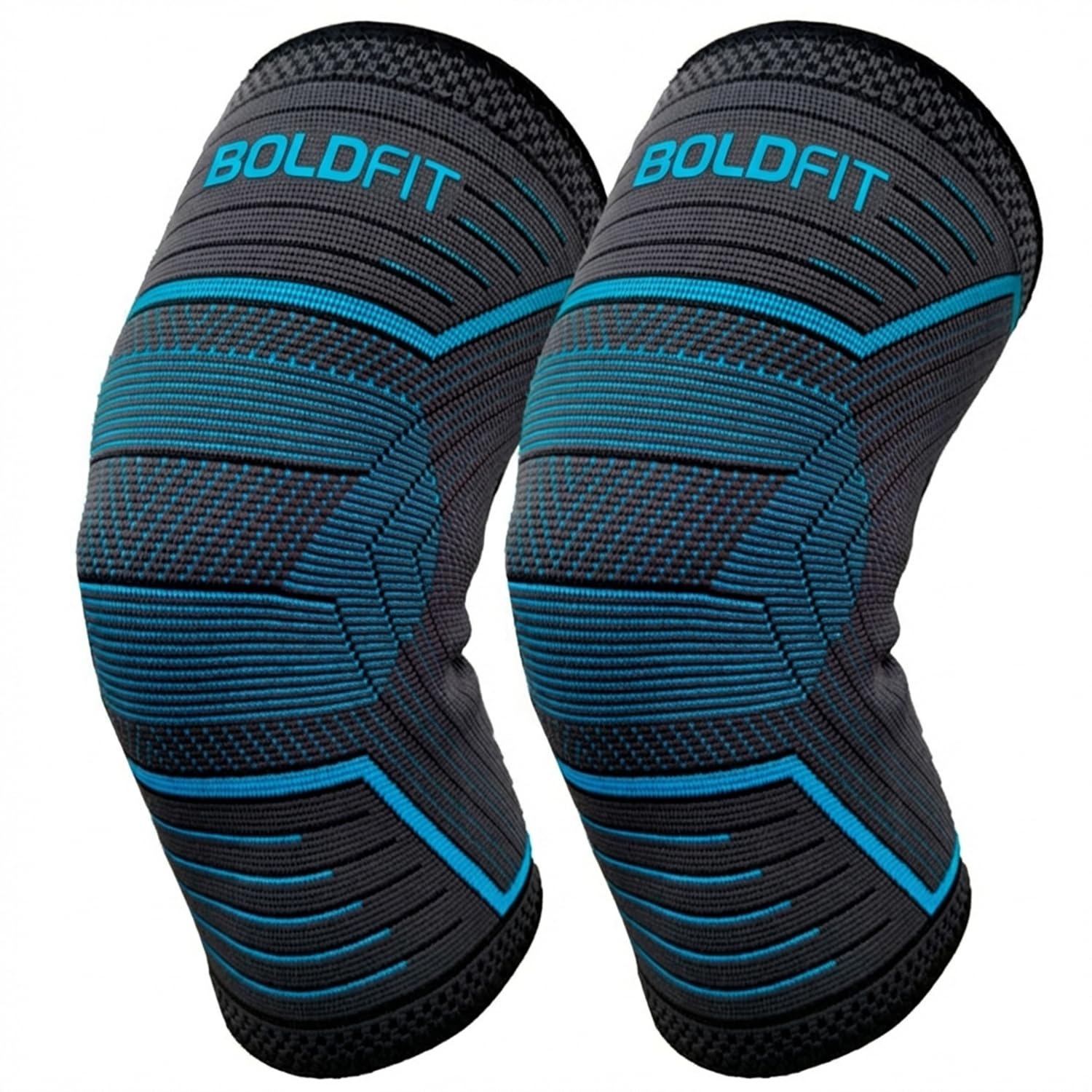 Boldfit Neoprene Knee Support For Men Knee Sleeves Braces Pair For Sports, Workout, Pain Relief, Knee Cap Compression Support, Exercise, Running, Cycling,- 1 Pair (L, Bluelinear)-image-4