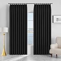 Vista 69 de MAIHER Cortina plisada para oscurecer la habitación, de 108 pulgadas, triple tejido, con aislamiento térmico, ahorro de energía, cortina plisada