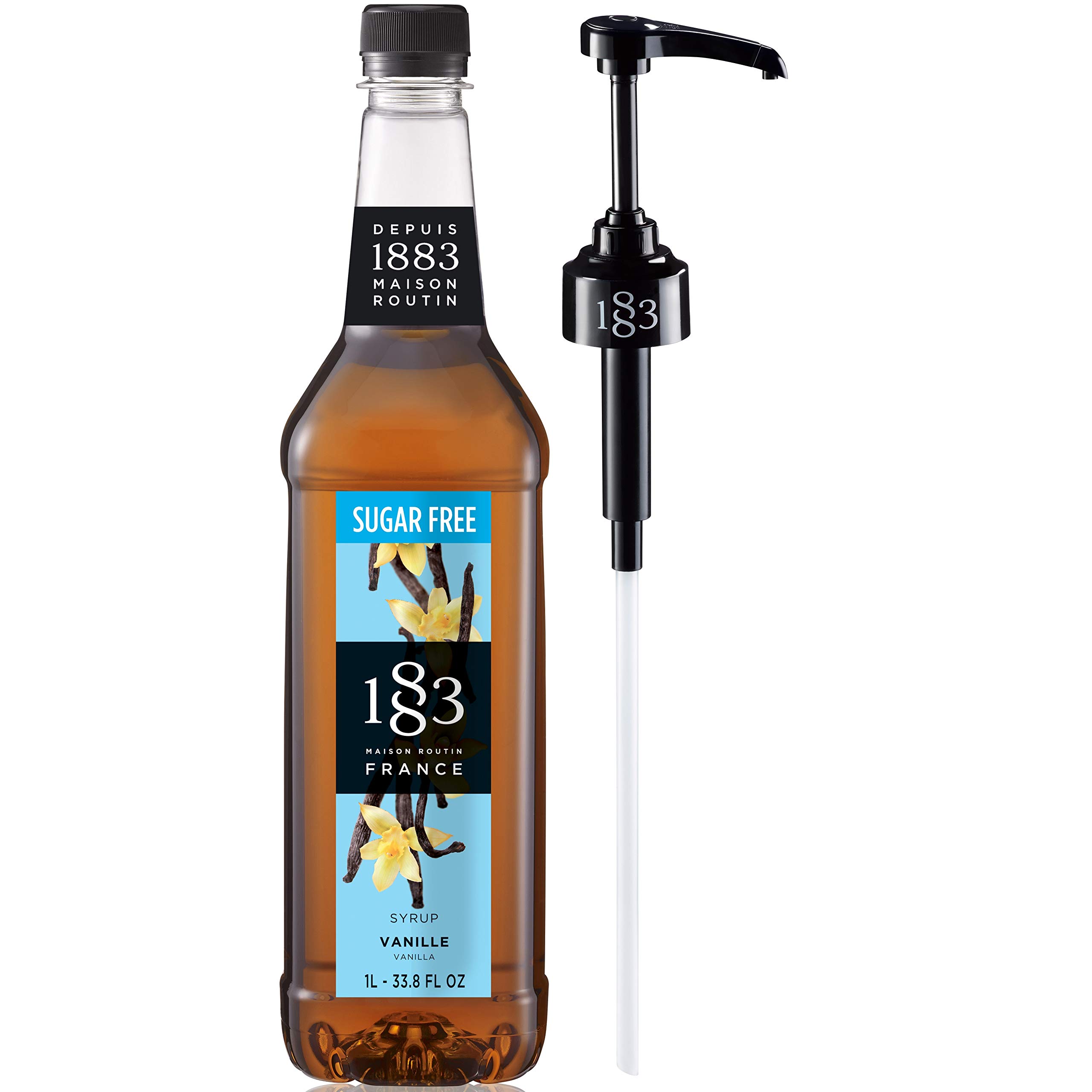 Routin 1883 Premium Sugar Free Vanilla Syrup (Plastic Bottle) 1L + Pump