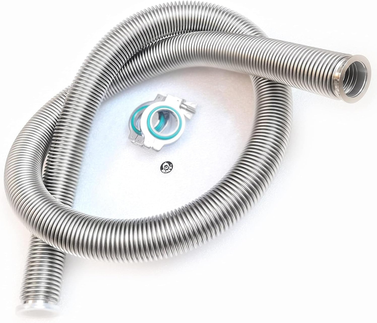 KF16 Vacuum Bellows Hose Set - 500mm Stainless Steel Corrugated Hose With Clamps & Rings