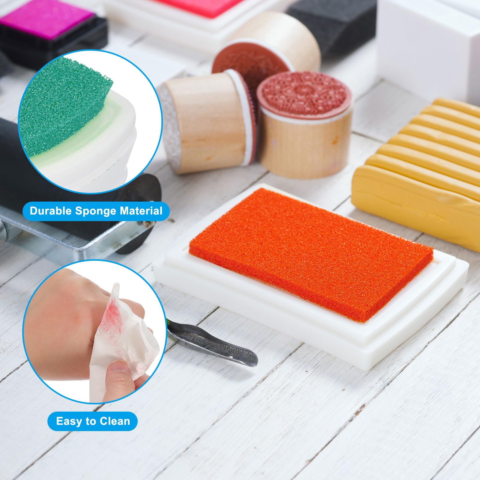 PATIKIL Craft Ink Pads for Stamps 2 Pcs Washable Finger Print Ink Stamp Pad Color DIY Rainbow for Rubber Stamps Paper Scrapbooking Fabric Wood - Image 3
