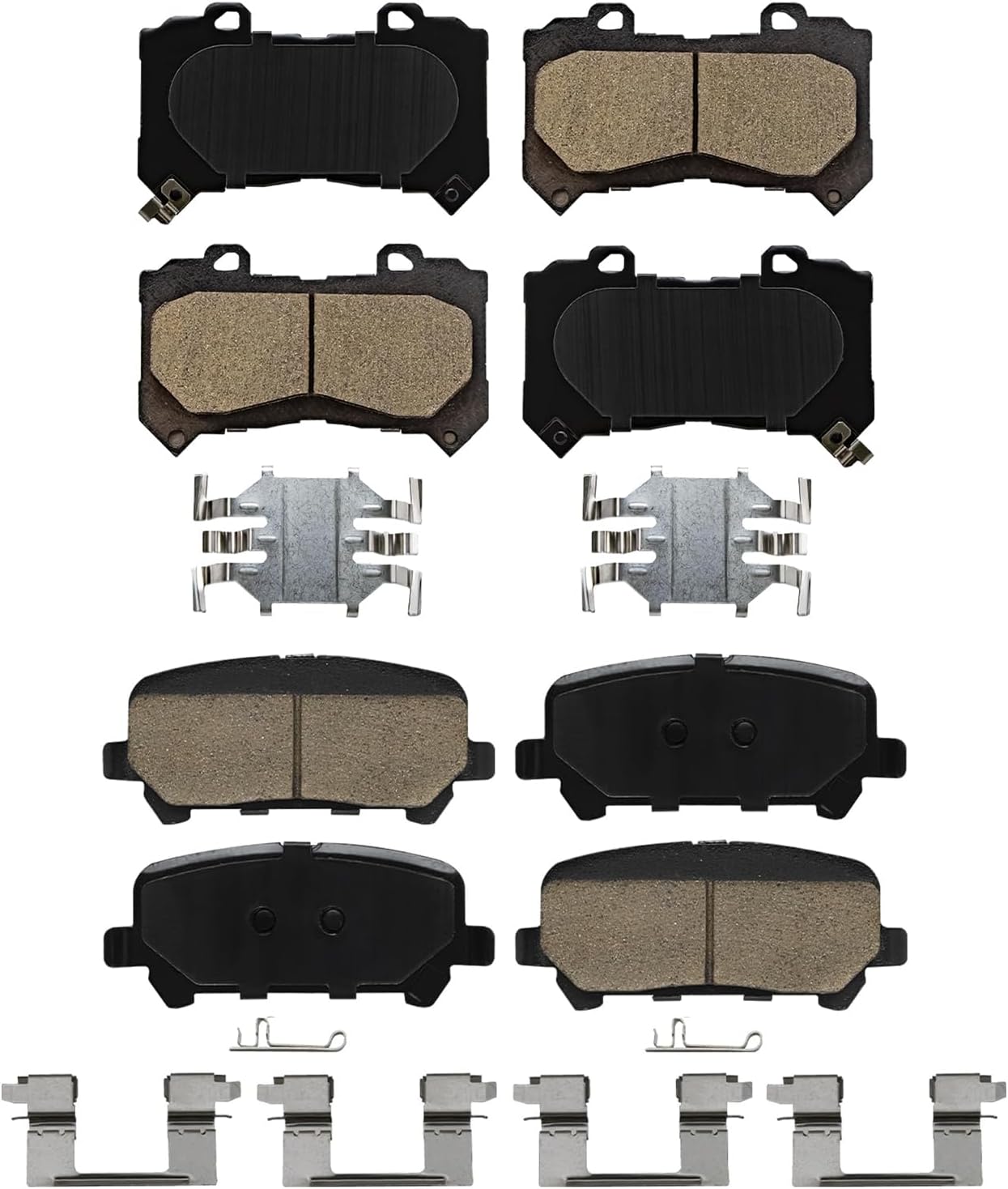 Detroit Axle - 4pc Brake Pads for 15-20 Chevy Colorado GMC Canyon, Front and Rear Ceramic Brake Pads 2015 2016 2017 2018 2019 2020 Replacement