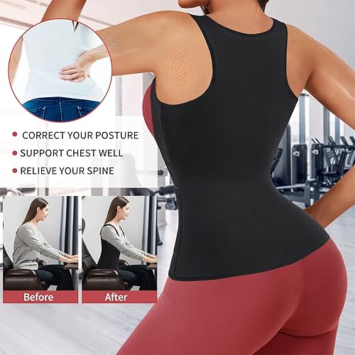 Miniatura 4 de El mejor chaleco de neopreno para entrenamiento de cintura, corsé para pérdida de peso, moldeador de cuerpo, camisetas sin mangas para mujer
