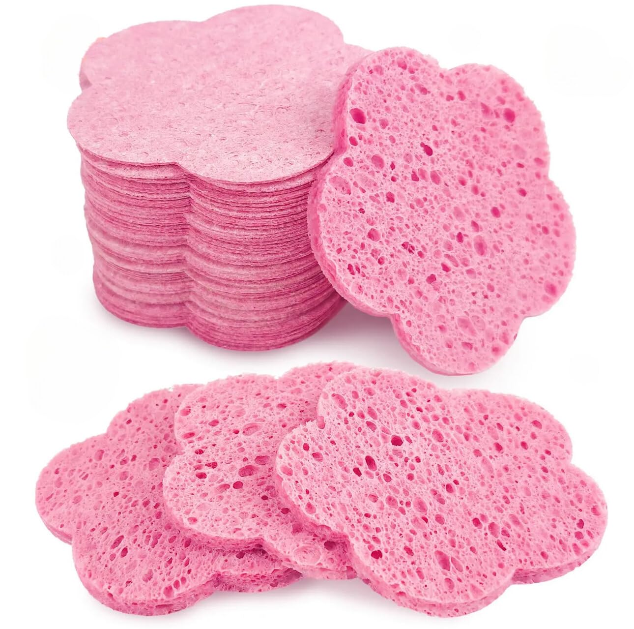 RYTTAL 60Pz Esponjas desmaquillantes.Limpiador facial.Exfoliante facial.Limpieza facial.SPA.Desmaquillante.Limpieza facial mujer.Esponja limpieza facial.Esponja exfoliante facial.