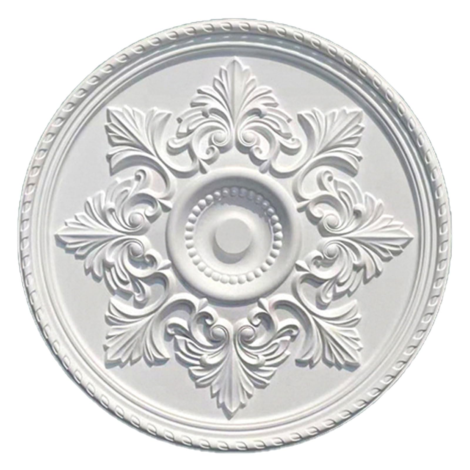 Foelanne White A White Round Pu Ceiling Medallion, Multiple Sizes 24.5-67Cm(,60Cm)