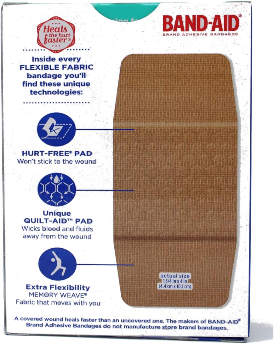 Special Pack of 5 Band-AID Flexible Fabric Extra Extra Large 10 per Pack
