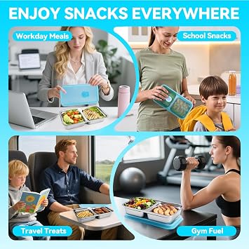 teytoy Stainless Steel Snack Containers with Lids 2 Pack