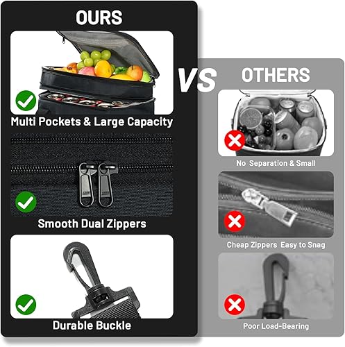 Miniatura 6 de MIER Bolsa de almuerzo expandible de 24 litros, doble capa, aislada, suave, enfriadora, 30 latas, para hombres y adultos, cajas de almuerzo a prueba